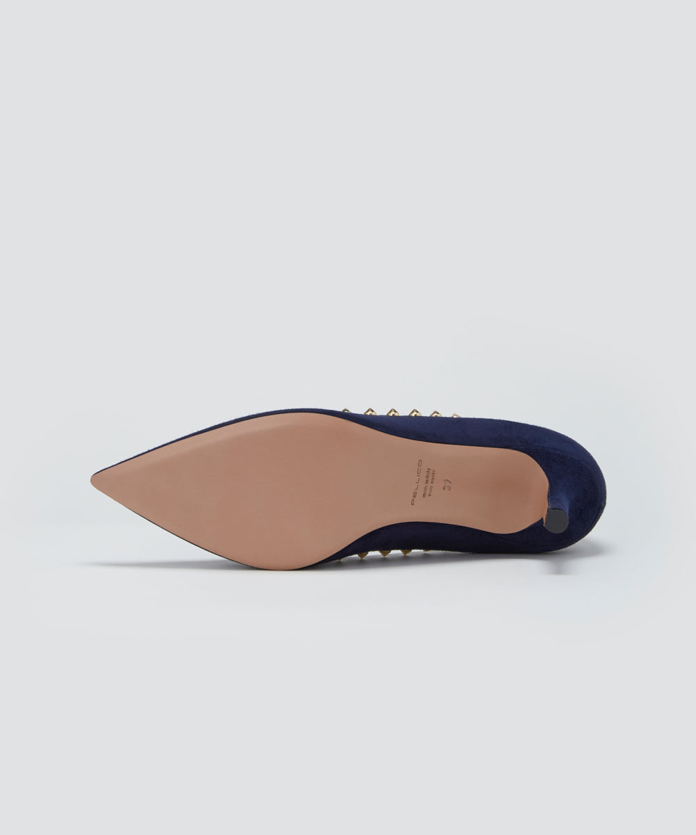 ANIMA スタッズパンプス 6.5cm NAVY
