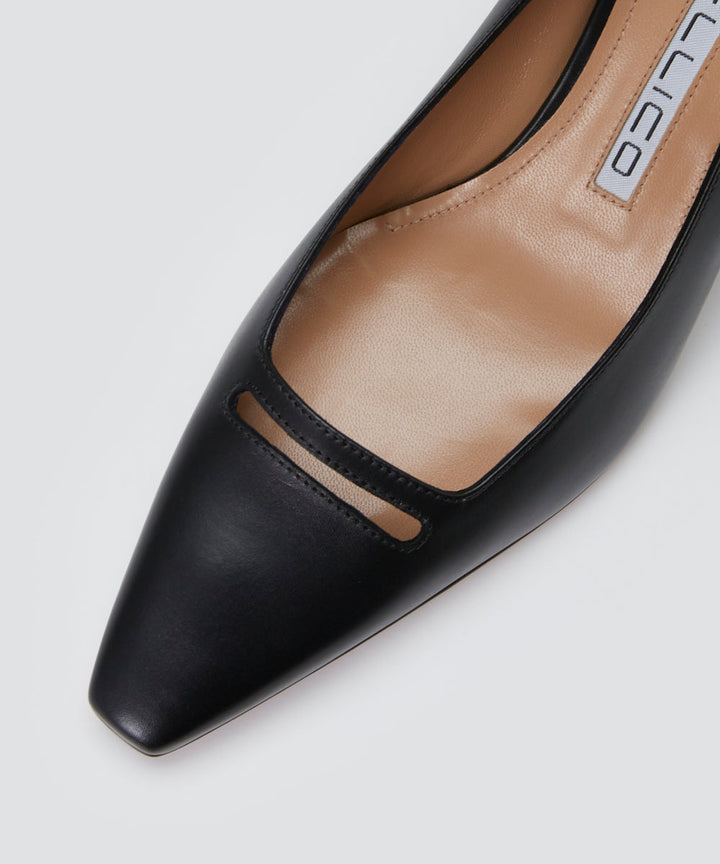 限定価格。PELLICO アネッリソレッラ パンプス 裏張り済み ブラック PELLICO アネッリソレッラ スムース パンプス 6.5cm BLACK