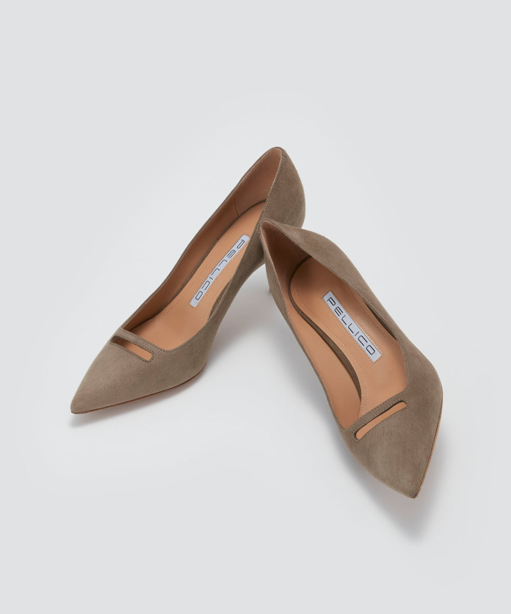 PELLICO | アネッリ スウェード パンプス 6.5cm TAUPE - アマン