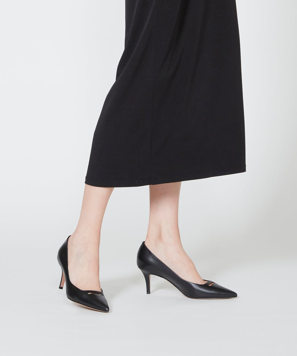 PELLICO アネッリ スウェード パンプス 6.5cm BLACK パンプス AMAN 