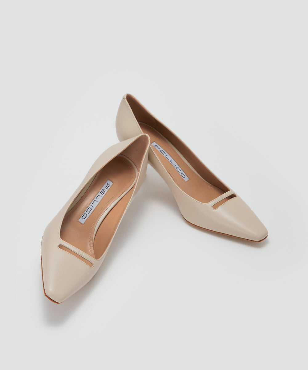 PELLICO アネッリソレッラ スムース パンプス 6.5cm ASH WHITE