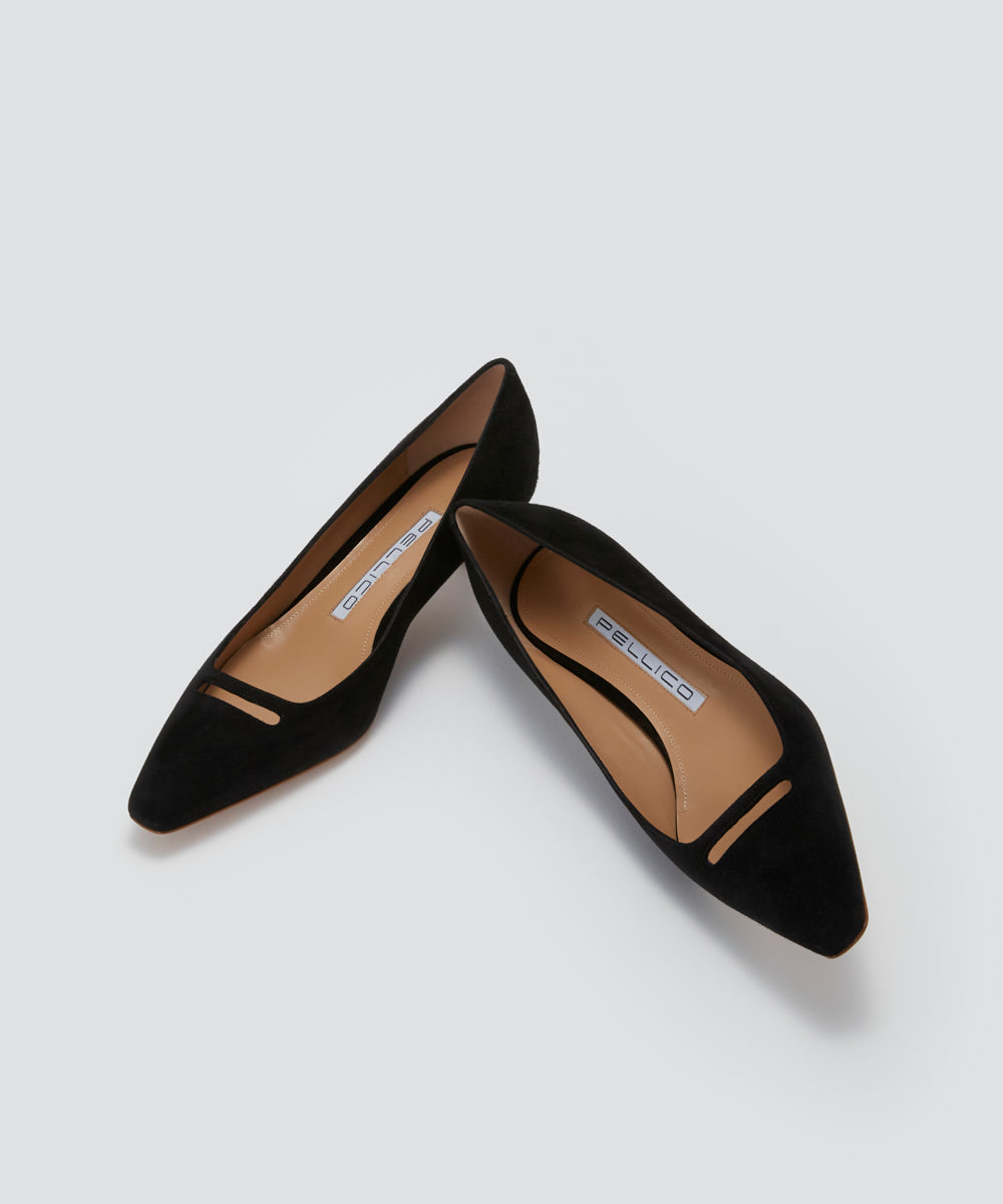 PELLICO アネッリソレッラ スウェード パンプス 3.5cm BLACK  