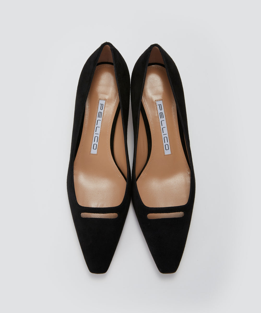 PELLICO アネッリソレッラ スウェード パンプス 3.5cm BLACK  