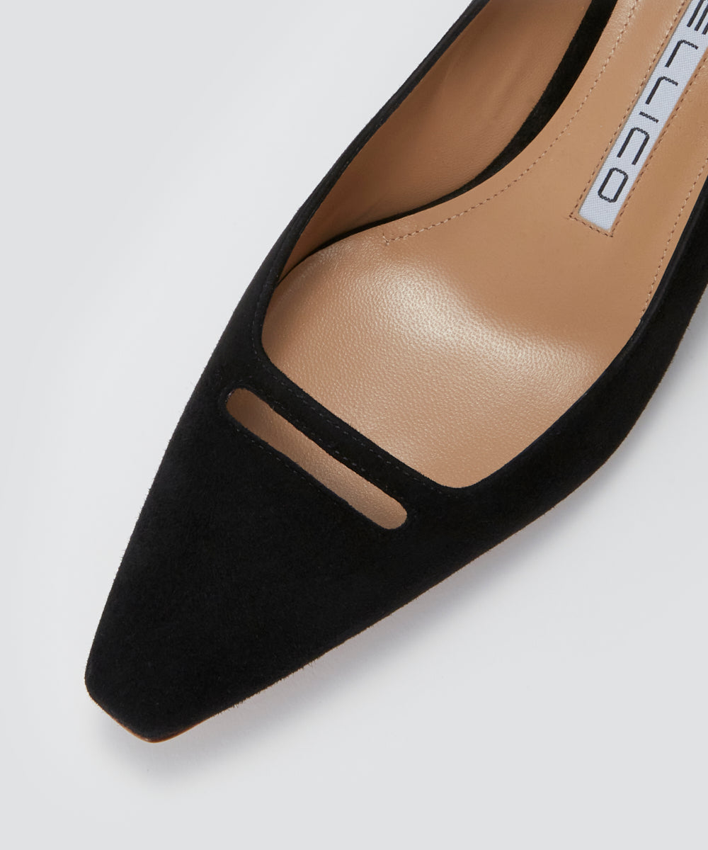 PELLICO アネッリソレッラ スウェード パンプス 3.5cm BLACK  