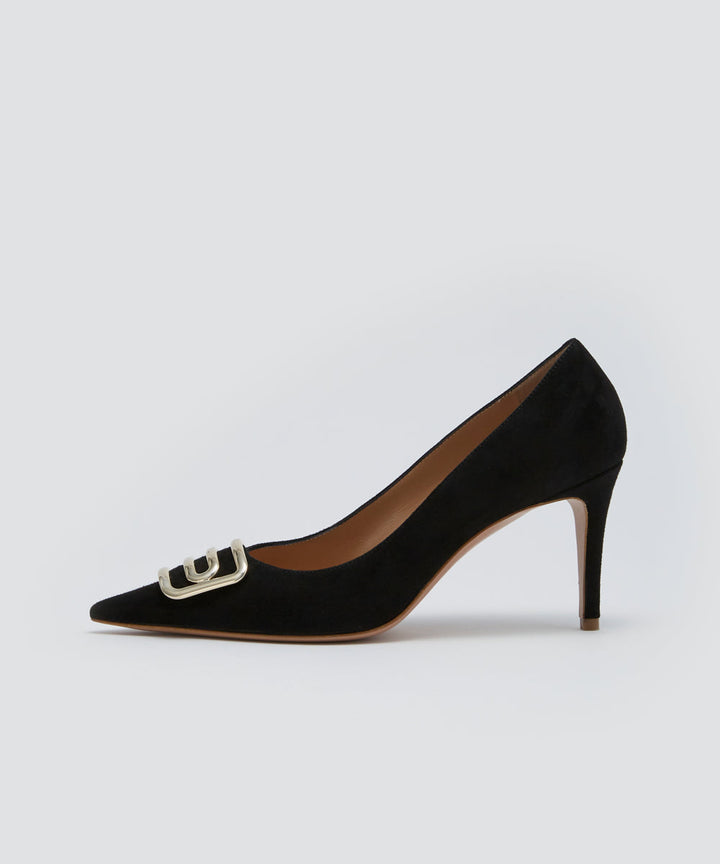 PELLICO デュエ アネッリ スウェード パンプス 8.0cm BLACK