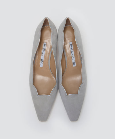 VENERE スカラップ パンプス 3.5cm LIGHT GREY