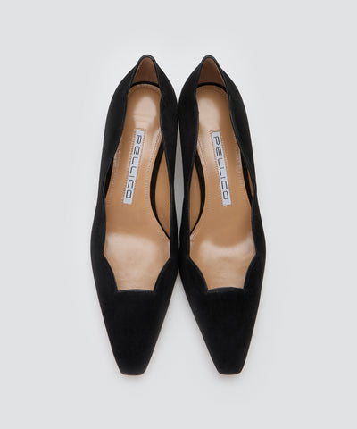 VENERE スカラップ パンプス 3.5cm BLACK