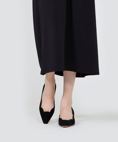 VENERE スカラップ パンプス 3.5cm BLACK
