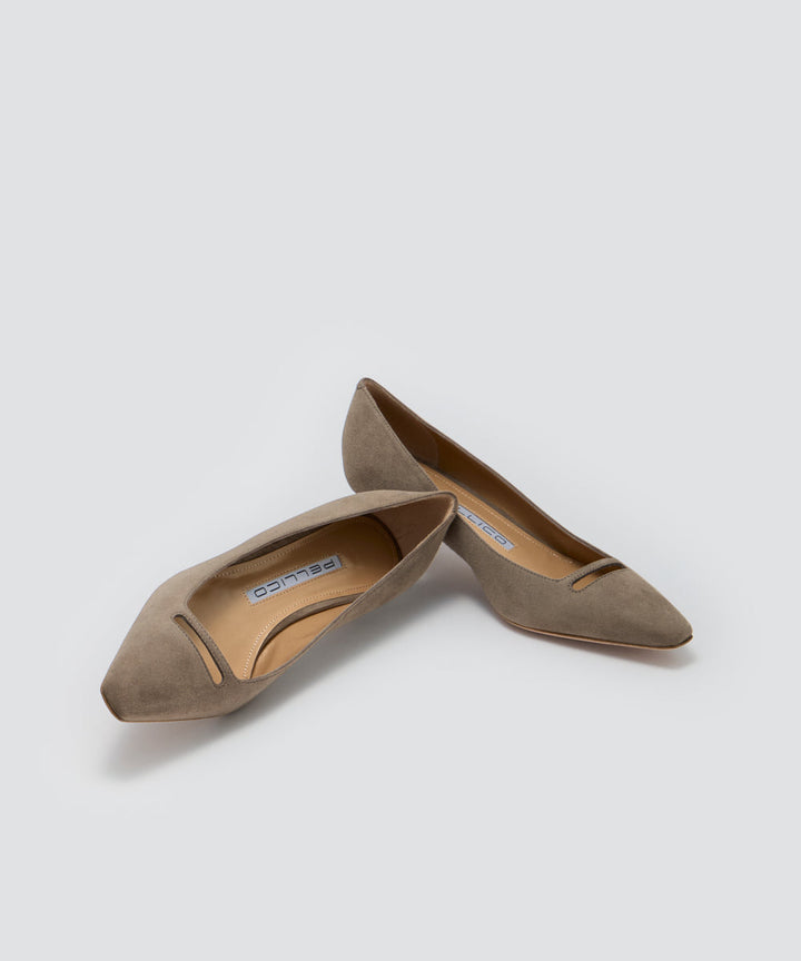 PELLICO アネッリソレッラ スウェード パンプス 3.5cm TAUPE パンプス 