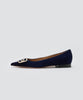 【OUTLET対象】CUORE デュエ アネッリ スウェード パンプス 1.0cm NAVY