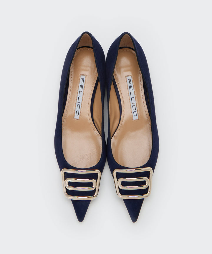 PELLICO デュエ アネッリ スウェード パンプス 1.0cm NAVY