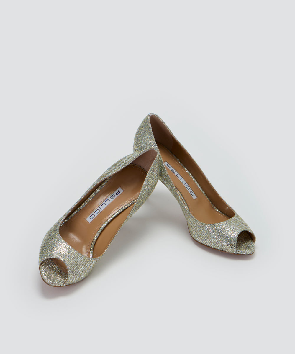 ペリーコ　オープントゥ PELLICO オープントゥ パンプス 8.0cm GOLD パンプス AMAN
