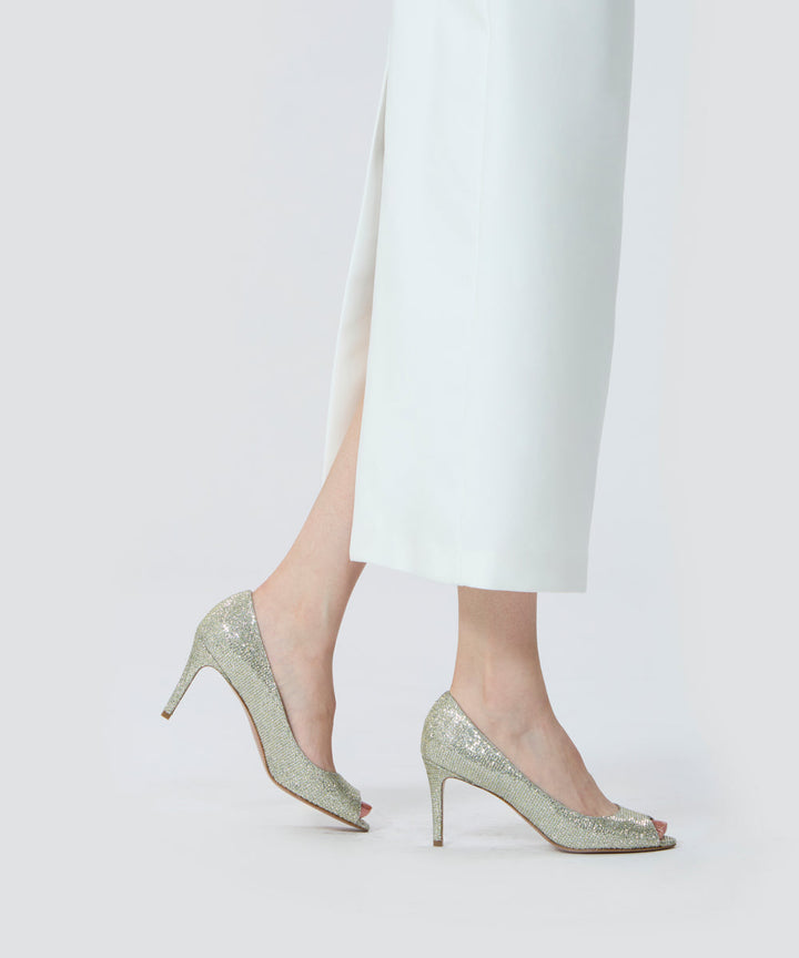 PELLICO オープントゥ パンプス 8.0cm GOLD パンプス AMAN