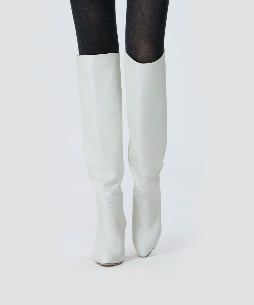 PELLICO ペリーコ　NEBI ネビ DOTSHEER BOOTS ホワイト PELLICO オーバーニーブーツ 8.0cm WHITE ブーツ AMAN ONLINE STORE