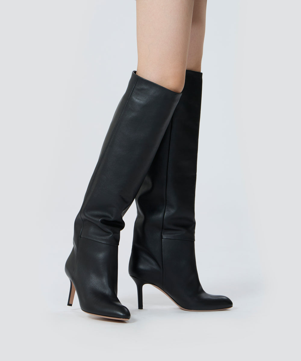 PELLICO オーバーニーブーツ 8.0cm BLACK ブーツ AMAN ONLINE STORE