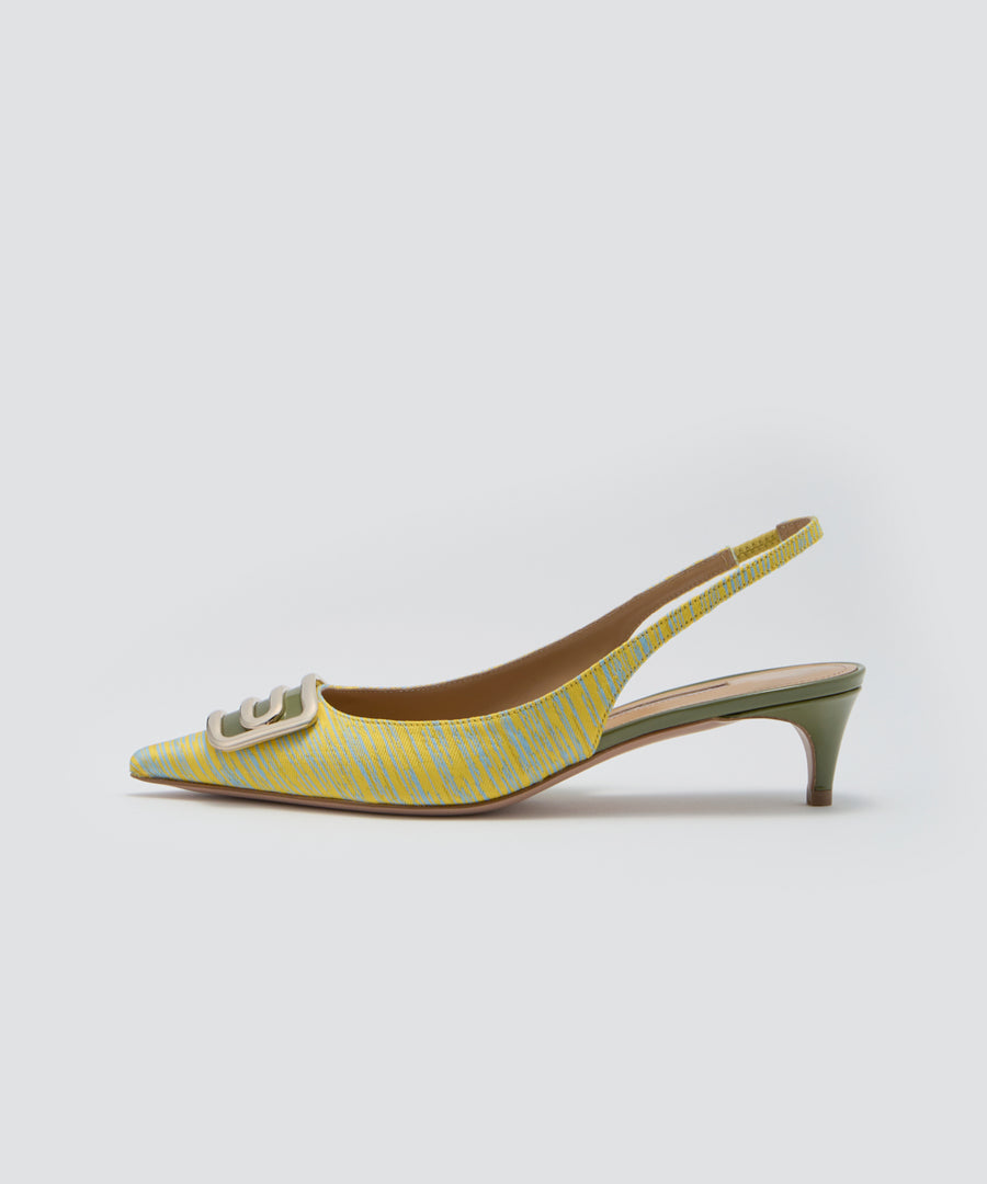 CUORE デュエ アネッリ バックスリング パンプス 3.5CM YELLOW