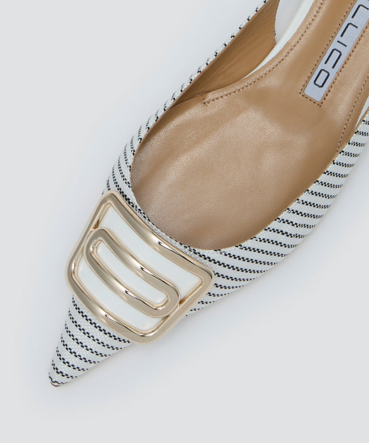 PELLICO デュエ アネッリ バックスリング パンプス 1.0cm STRIPE