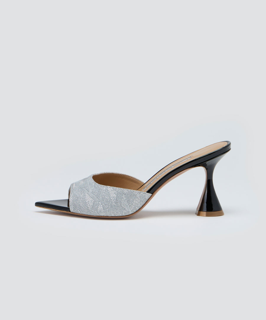 MARINE サンダル 8.0CM SILVER/BLACK