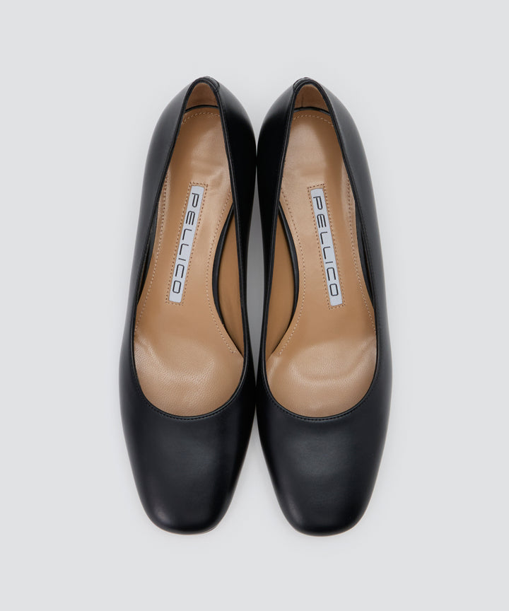 ぺリーコ　PELLICO スムースレザーパンプス　黒 PELLICO | スムースパンプス 4.0cm BLACK - アマンオンライン