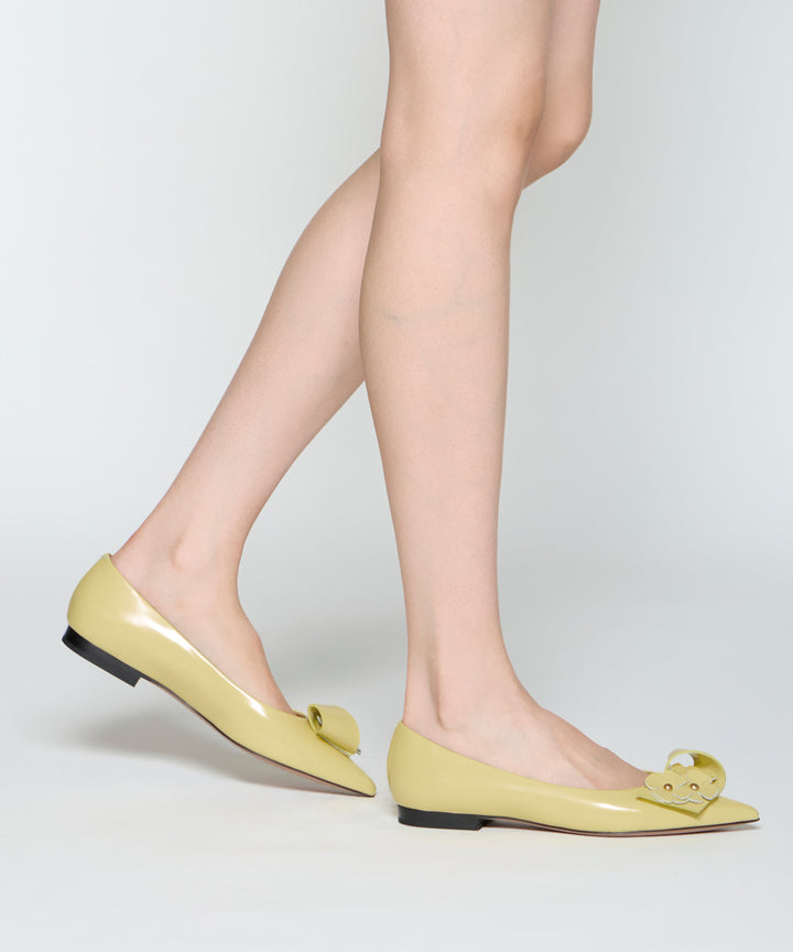 【大人気　希少】ペリーコ　アネッリ　ローヒールパンプス　スムースレザー PELLICO | ガラスレザー パンプス 1.0cm CREAM YELLOW - アマン