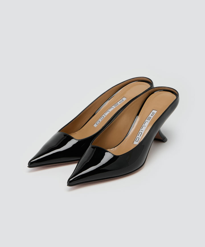 驚きの激安価格 エナメルミュール | PELLICO 6.5cm アマンオンライン - BLACK 靴