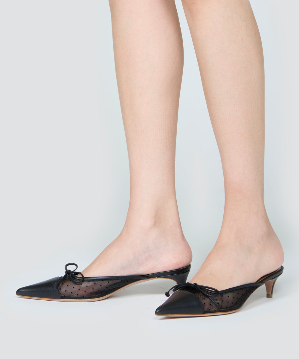 美品 PELLICO サンダル ヒール パンプス ミュール 黒 37.5 PELLICO SUNNY サンダル SANTS ミュール 4.0cm BLACK レディース