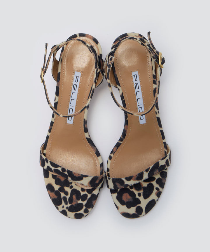 PELLICO ヒョウ柄サンダル PELLICO | アンクルストラップ サンダル 5.0cm LEOPARD - アマン