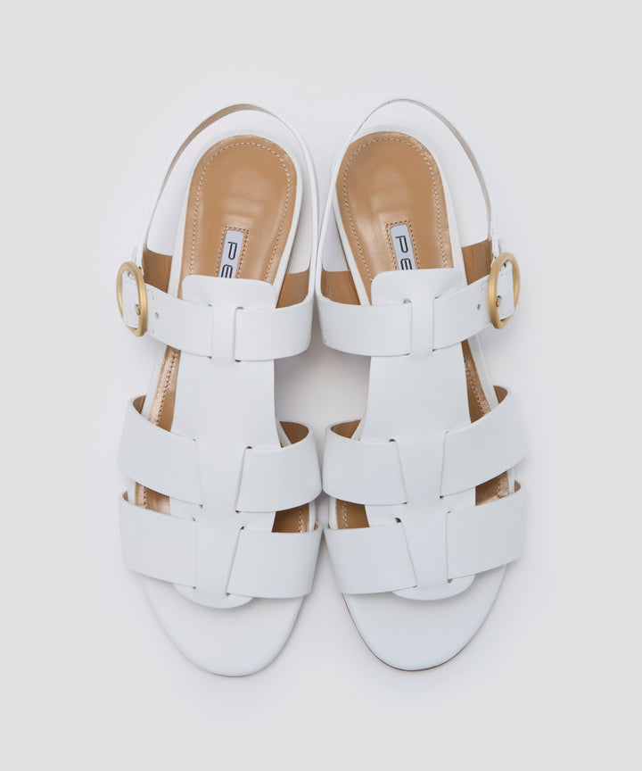 PELLICO ホワイトレザーサンダル PELLICO | グルカサンダル 1.0cm WHITE - アマンオンライン