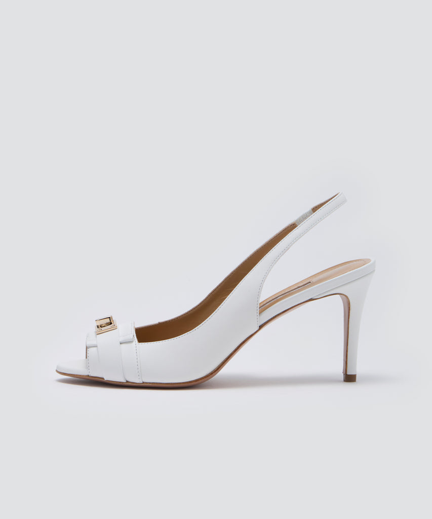 ■PELLICO■GANCETTO ガンチェットバックストラップ PELLICO | ガンチェット バックストラップ サンダル 8.0cm WHITE