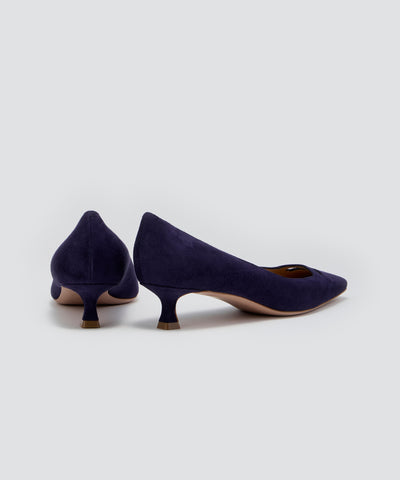 VENERE アネッリソレッラ スウェード パンプス 3.5cm NAVY