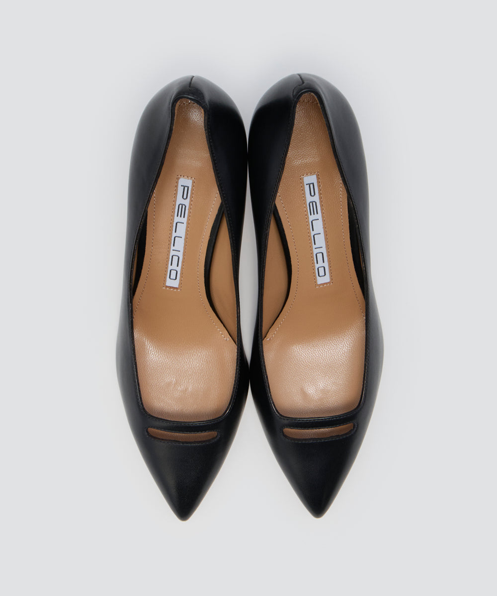PELLICO ブラック フラットシューズANDREA (36h) PELLICO | ANDREA アネッリ スムース パンプス 7.0cm BLACK - アマン