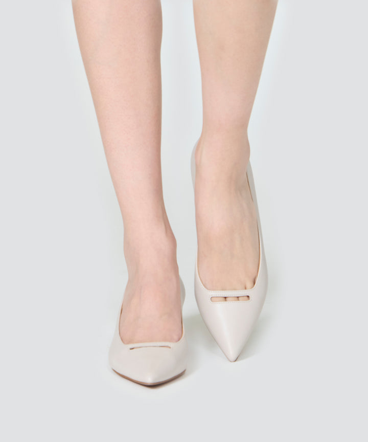 PELLICO | アネッリ スムース パンプス 3.5cm ASH WHITE