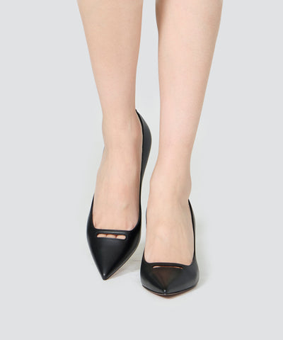 ANIMA アネッリ スムース パンプス 6.5cm BLACK