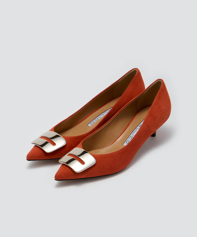 ANIMA アネッリフィッビア スウェード パンプス 3.5cm DARK ORANGE