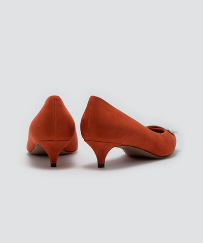 ANIMA アネッリフィッビア スウェード パンプス 3.5cm DARK ORANGE