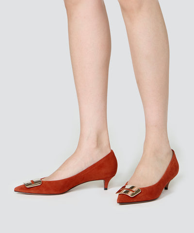 ANIMA アネッリフィッビア スウェード パンプス 3.5cm DARK ORANGE