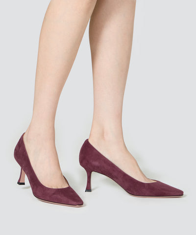 VENERE スウェード パンプス 6.5cm WINE
