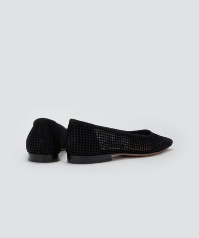 VENERE ハウンドトゥース チュール パンプス 1.0cm BLACK