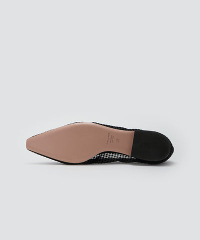 VENERE ハウンドトゥース チュール パンプス 1.0cm BLACK