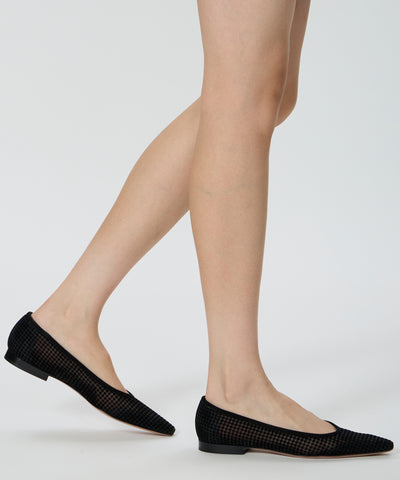 VENERE ハウンドトゥース チュール パンプス 1.0cm BLACK