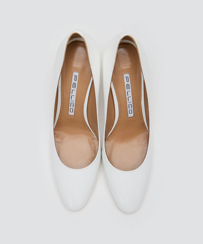 NICLA エナメル パンプス 8.5cm WHITE