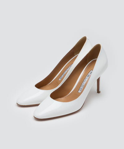 NICLA エナメル パンプス 8.5cm WHITE