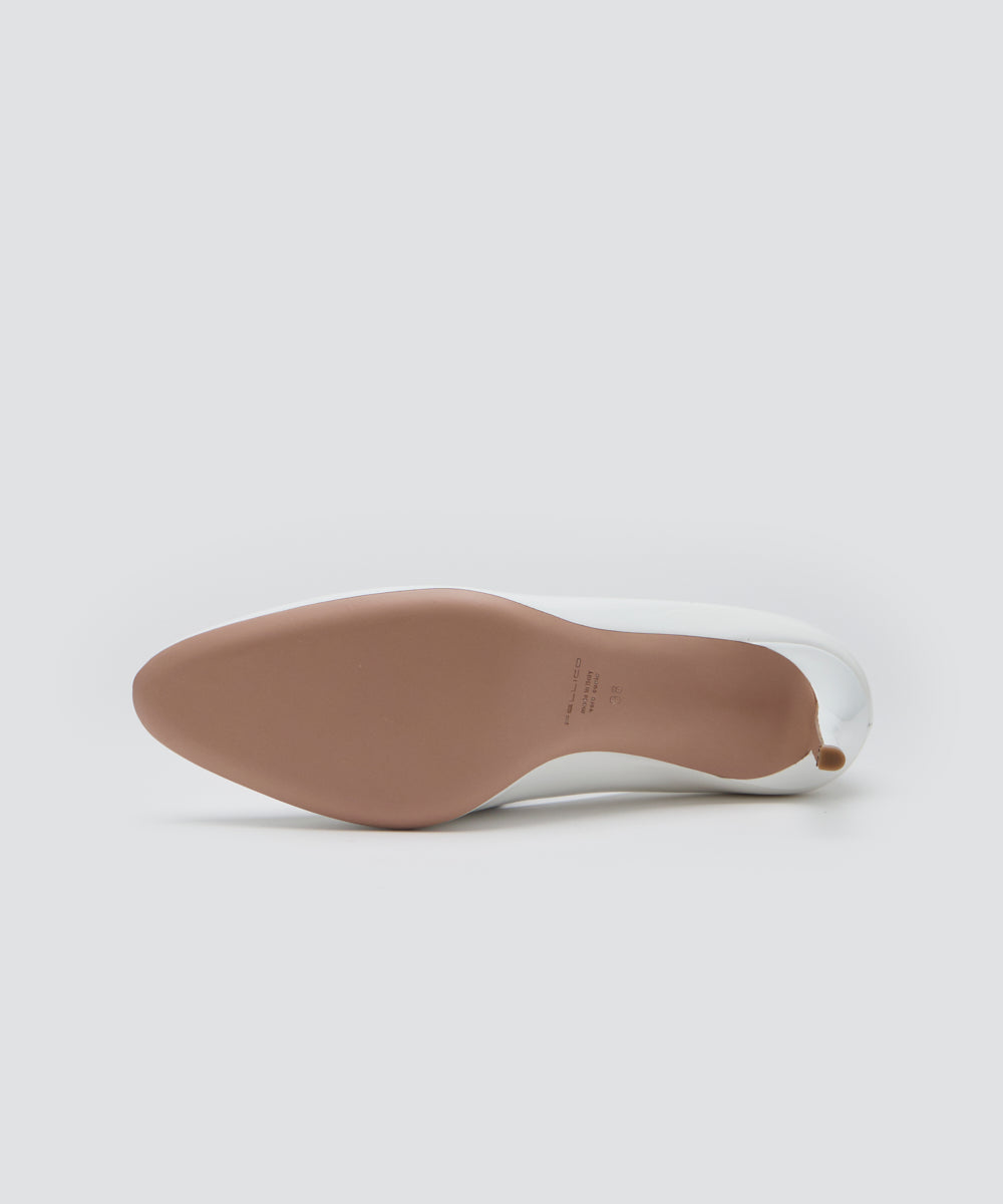 NICLA エナメル パンプス 8.5cm WHITE