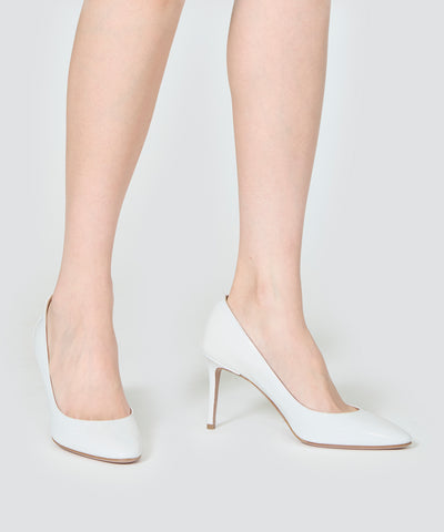 NICLA エナメル パンプス 8.5cm WHITE