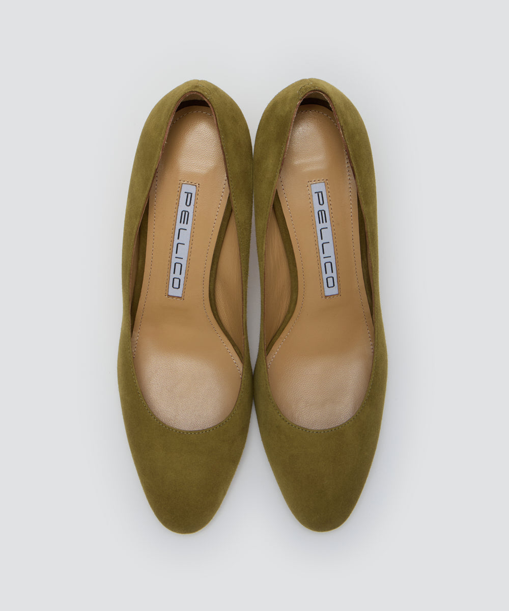 PELLICO | スウェード パンプス 6.0cm OLIVE - アマンオンライン