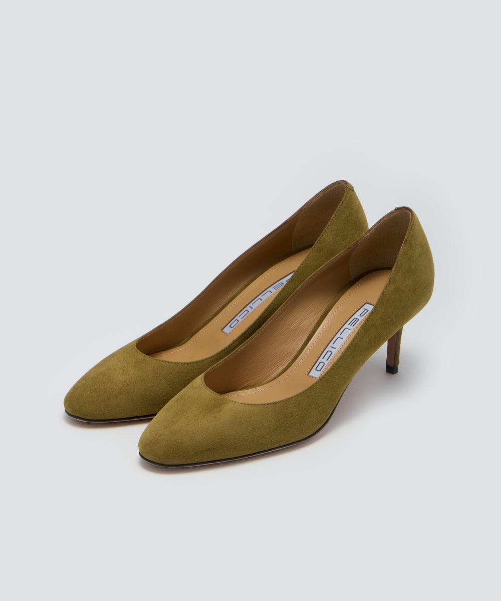 PELLICO | スウェード パンプス 6.0cm OLIVE - アマンオンライン