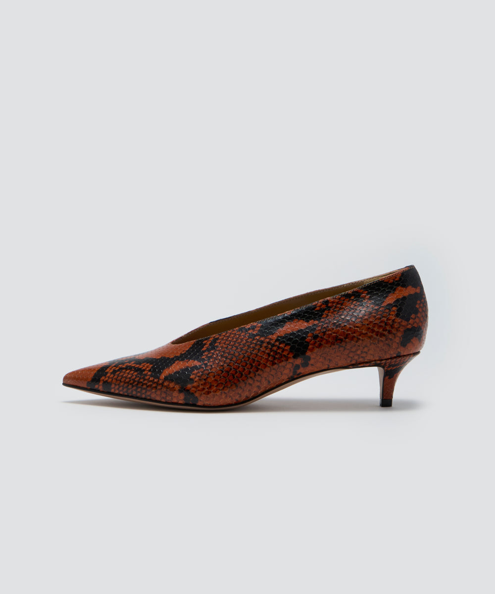 ANIMA パンプス 3.5cm PYTHON ORANGE