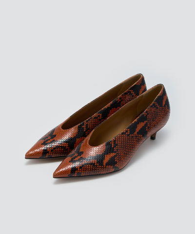 ANIMA パンプス 3.5cm PYTHON ORANGE