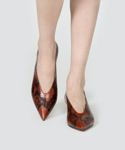 ANIMA パンプス 3.5cm PYTHON ORANGE