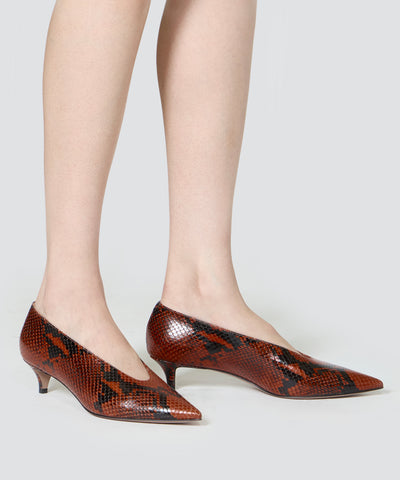 ANIMA パンプス 3.5cm PYTHON ORANGE